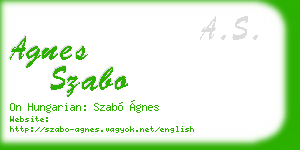 agnes szabo business card