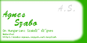 agnes szabo business card